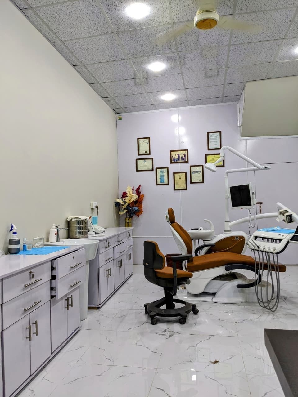 Treatment room with dental chair